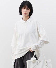 AFF AIVER 16/-ウォッシュ天竺レイヤードポロ