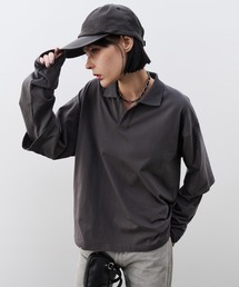 AFF AIVER 16/-ウォッシュ天竺レイヤードポロ