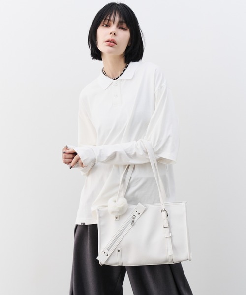 AFF AIVER(エイエフエフアイバー)の「AFF AIVER 16/-ウォッシュ天竺レイヤードポロ(ポロシャツ・メンズ・オフホワイト/ブラック/チャコールグレー・LARGE/SMALL/MEDIUM)」の5枚目の写真