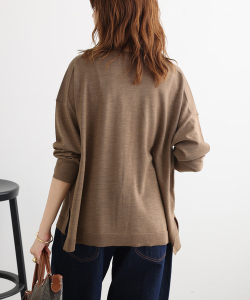 journal standard L'essage(ジャーナルスタンダードレサージュ)の「CASHWOOL Vネックカーディガン(カーディガン/ボレロ・レディース・ライトグレー/ブルー/ブラウン系その他・FREE)」の13枚目の写真