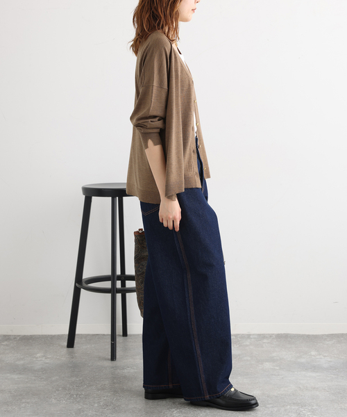 journal standard L'essage(ジャーナルスタンダードレサージュ)の「CASHWOOL Vネックカーディガン(カーディガン/ボレロ・レディース・ライトグレー/ブルー/ブラウン系その他・FREE)」の15枚目の写真