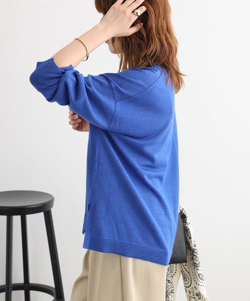 journal standard L'essage(ジャーナルスタンダードレサージュ)の「CASHWOOL Vネックカーディガン(カーディガン/ボレロ・レディース・ライトグレー/ブルー/ブラウン系その他・FREE)」の18枚目の写真