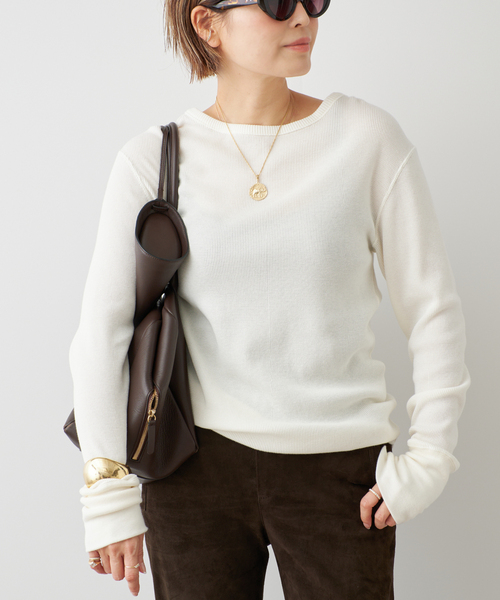 Deuxieme Classe(ドゥーズィエムクラス)の「*WOOLY WAFFLE プルオーバー(Tシャツ/カットソー・レディース・ネイビー/ホワイト/ライトグレー・FREE)」の2枚目の写真
