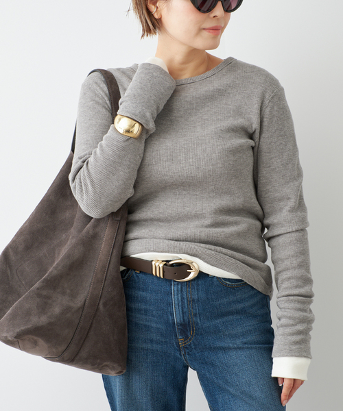 Deuxieme Classe(ドゥーズィエムクラス)の「*WOOLY WAFFLE プルオーバー(Tシャツ/カットソー・レディース・ネイビー/ホワイト/ライトグレー・FREE)」の7枚目の写真