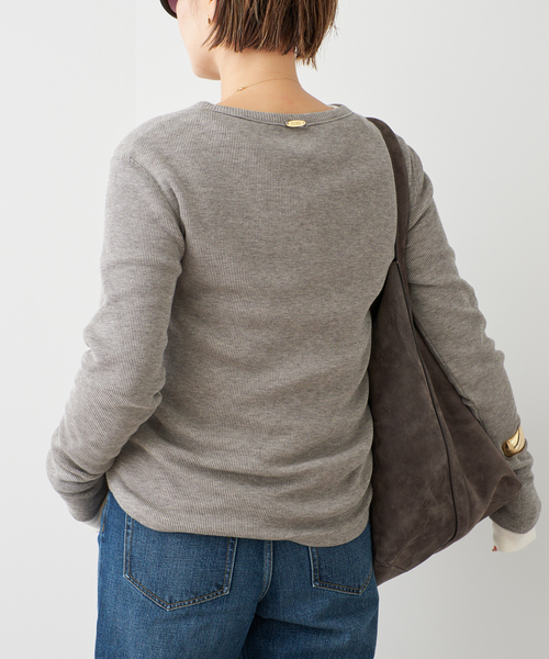 Deuxieme Classe(ドゥーズィエムクラス)の「*WOOLY WAFFLE プルオーバー(Tシャツ/カットソー・レディース・ネイビー/ホワイト/ライトグレー・FREE)」の9枚目の写真