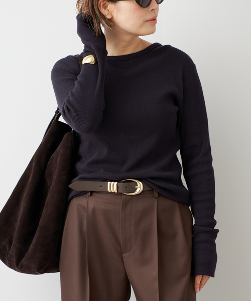 Deuxieme Classe(ドゥーズィエムクラス)の「*WOOLY WAFFLE プルオーバー(Tシャツ/カットソー・レディース・ネイビー/ホワイト/ライトグレー・FREE)」の19枚目の写真