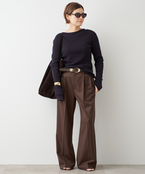 Deuxieme Classe(ドゥーズィエムクラス)の「*WOOLY WAFFLE プルオーバー(Tシャツ/カットソー・レディース・ネイビー/ホワイト/ライトグレー・FREE)」の22枚目の写真