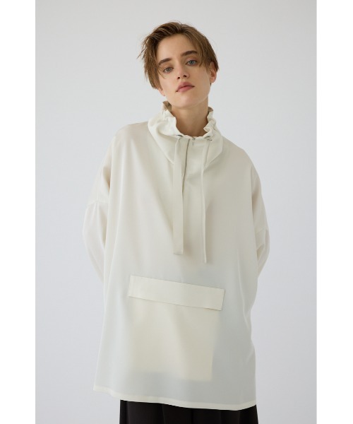 RIM.ARK（リムアーク）の「Classy long anorak（シャツ/ブラウス・レディース・ブラック/ホワイト/グレー・FREE）」の2枚目の写真