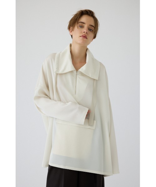 RIM.ARK（リムアーク）の「Classy long anorak（シャツ/ブラウス・レディース・ブラック/ホワイト/グレー・FREE）」の6枚目の写真