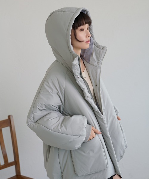★美品★DANTON ノーカラーインナーダウン ジャケット　サイズ　M DANTON/ダントン] ナイロンタフタ ノーカラーインナーダウンジャケット