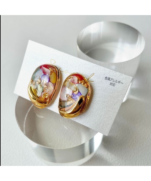 tone(トーン)の「【S.coeuf】【S.coeuf】再販なし!金属アレルギー対応イヤリング さざれ石×三日月 2026モデル(MA)(イヤリング・レディース・その他・FREE)」の1枚目の写真