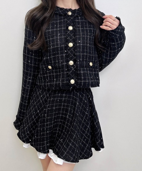 INGNI(イング)の「スパンコールツイードフリンジジャケット(ノーカラージャケット・レディース・ホワイト系その他5/ブラック系その他2・M)」の18枚目の写真