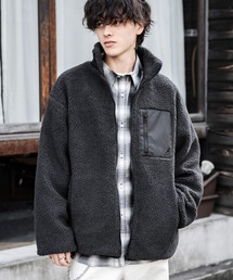 新色追加 KANGOL カンゴール 別注コラボ オーバーサイズワンポイントロゴ刺繍シープボアフリースジャケット/ブルゾン