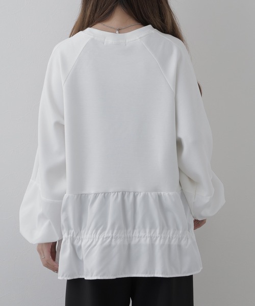 crossi(クロッシー)の「異素材フリル切替プルオーバー 長袖(Tシャツ/カットソー・レディース・ホワイト・FREE)」の9枚目の写真