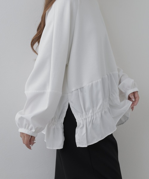 crossi(クロッシー)の「異素材フリル切替プルオーバー 長袖(Tシャツ/カットソー・レディース・ホワイト・FREE)」の14枚目の写真