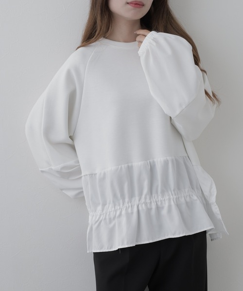 crossi(クロッシー)の「異素材フリル切替プルオーバー 長袖(Tシャツ/カットソー・レディース・ホワイト・FREE)」の15枚目の写真