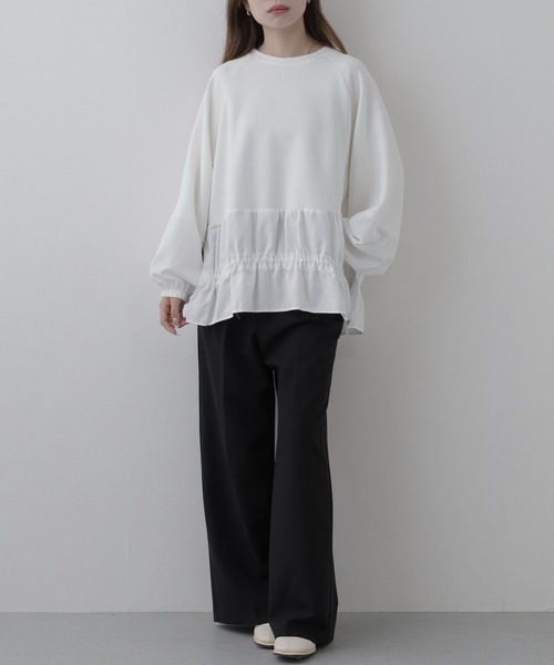 crossi(クロッシー)の「異素材フリル切替プルオーバー 長袖(Tシャツ/カットソー・レディース・ホワイト・FREE)」の16枚目の写真