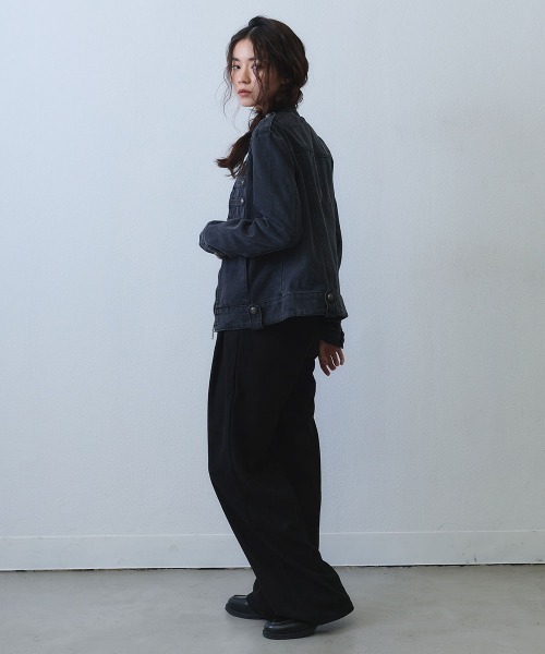 Clum(クルム)の「metal button napoleon denim jacket / メタルボタンナポレオンデニムジャケット(ミリタリージャケット・レディース・ブラック・SMALL/MEDIUM/LARGE)」の7枚目の写真