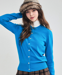エッセンシャルラウンドネックカーディガン BLUE