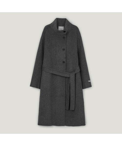 TWEE(トゥウィー)の「オベズ アシンメトリーボタン ハンドメイド ロングコート(ストラップset)(チェスターコート・レディース・チャコールグレー/ダークブラウン/アイボリー・FREE)」の2枚目の写真