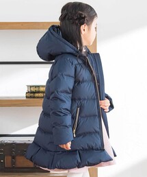 Tartine et Chocolat（タルティーヌエショコラ）の「裾フリル ネイビーダウンコート(100~140cm)（ダウンジャケット/コート）」