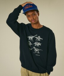 Russell Athletic（ラッセルアスレティック）の「sowhat vintage×Russell Athletic×NOMINE 恐竜プリント クルーネック スウェット｜オーバーサイズシルエット ユニセックス 裏起毛（スウェット）」