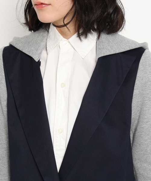 JET（ジェット）の「ペルーコットンチノストレッチコート（トレンチコート・レディース・グレー/ブルー・04/02）」の4枚目の写真