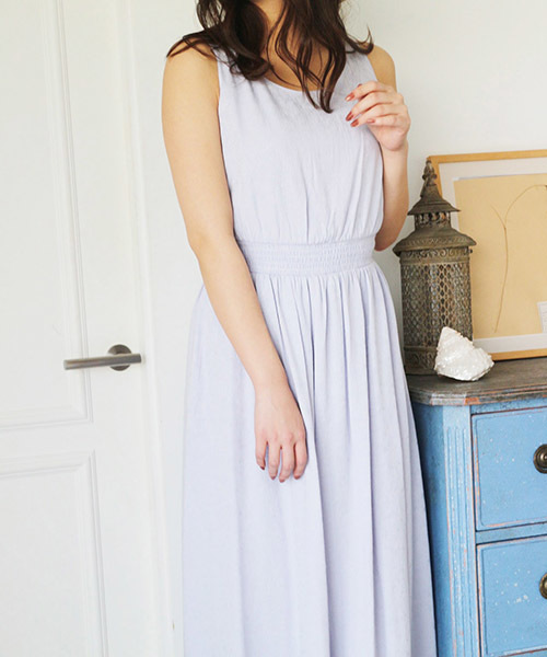 FREE'S MART（フリーズマート）の「《【MOOK本掲載 紗栄子さん 宮田聡子さん着用】レーヨンドビーレースアップロングワンピース》（ワンピース・レディース・ホワイト/パープル/ネイビー/ホワイト系その他・FREE）」の21枚目の写真