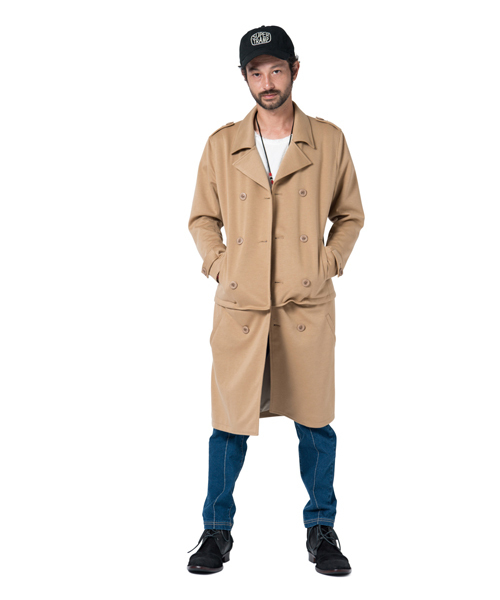 glamb(グラム)の「Nes trench coat(トレンチコート・メンズ・ベージュ/ブラック・3/2/1/4)」の6枚目の写真