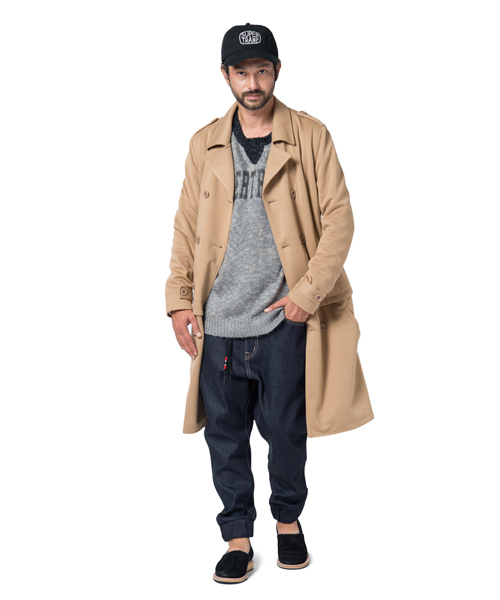 glamb(グラム)の「Nes trench coat(トレンチコート・メンズ・ベージュ/ブラック・3/2/1/4)」の7枚目の写真