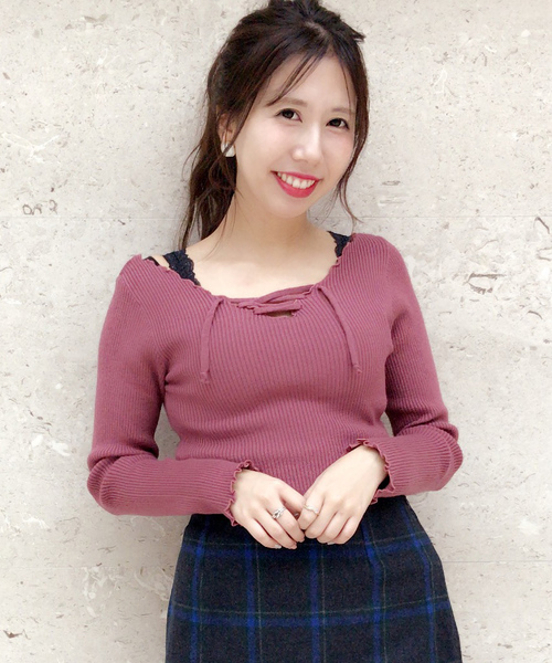 archives（アルシーヴ）の「襟メロープルオーバー（ニット/セーター・レディース・オフホワイト/グレー/ブラック/ピンク系その他・MEDIUM）」の4枚目の写真