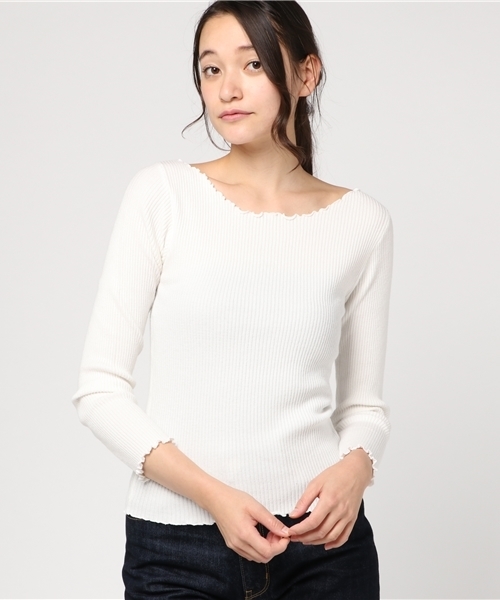 archives（アルシーヴ）の「襟メロープルオーバー（ニット/セーター・レディース・オフホワイト/グレー/ブラック/ピンク系その他・MEDIUM）」の2枚目の写真