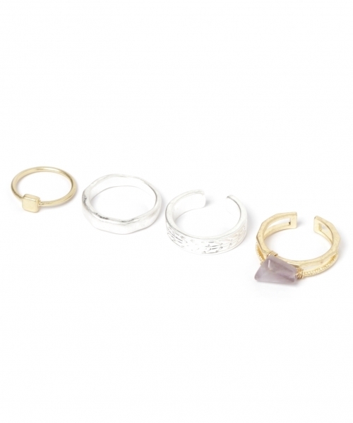 LEPSIM（レプシィム）の「ボリューム4PSETリング　748582（リング・レディース・シルバー/ゴールド/ゴールド系その他・ONE SIZE）」の2枚目の写真