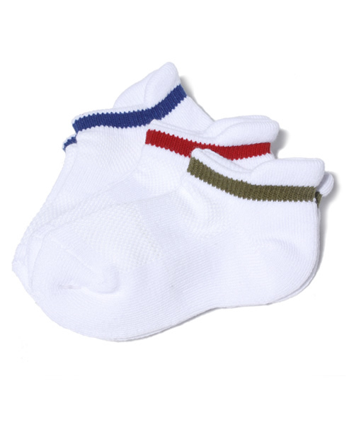 SHIPS KIDS(シップスキッズ)の「SHIPS KIDS:3P UNCLE SOCKS(ソックス/靴下・キッズ・ホワイト/ライトグレー・X-SMALL)」の1枚目の写真