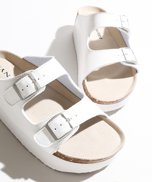 WEGO(ウィゴー)の「WEGO/ダブルベルトサンダル(サンダル・レディース・ブラック/シルバー/ホワイト・LARGE/MEDIUM)」の8枚目の写真