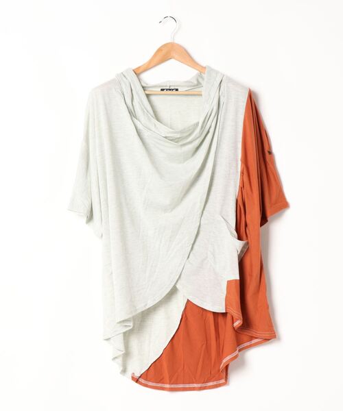 チャイハネ（チャイハネ）の「【チャイハネ】ドレープMEN'Sトップス（Tシャツ/カットソー・メンズ・ブラック/ホワイト/ベージュ/ブルー/パープル/ターコイズブルー/オフホワイト/ホワイト×ブルー/グリーン・FREE）」の3枚目の写真