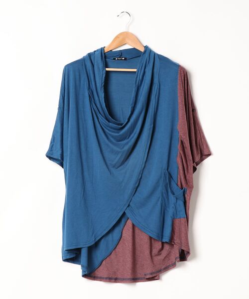 チャイハネ（チャイハネ）の「【チャイハネ】ドレープMEN'Sトップス（Tシャツ/カットソー・メンズ・ブラック/ホワイト/ベージュ/ブルー/パープル/ターコイズブルー/オフホワイト/ホワイト×ブルー/グリーン・FREE）」の7枚目の写真