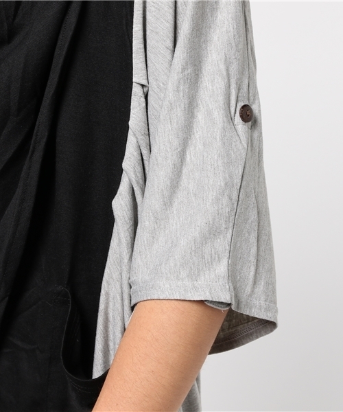 チャイハネ（チャイハネ）の「【チャイハネ】ドレープMEN'Sトップス（Tシャツ/カットソー・メンズ・ブラック/ホワイト/ベージュ/ブルー/パープル/ターコイズブルー/オフホワイト/ホワイト×ブルー/グリーン・FREE）」の11枚目の写真