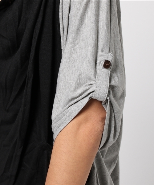 チャイハネ（チャイハネ）の「【チャイハネ】ドレープMEN'Sトップス（Tシャツ/カットソー・メンズ・ブラック/ホワイト/ベージュ/ブルー/パープル/ターコイズブルー/オフホワイト/ホワイト×ブルー/グリーン・FREE）」の12枚目の写真