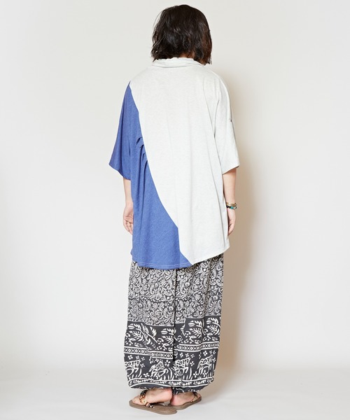 チャイハネ（チャイハネ）の「【チャイハネ】ドレープMEN'Sトップス（Tシャツ/カットソー・メンズ・ブラック/ホワイト/ベージュ/ブルー/パープル/ターコイズブルー/オフホワイト/ホワイト×ブルー/グリーン・FREE）」の19枚目の写真