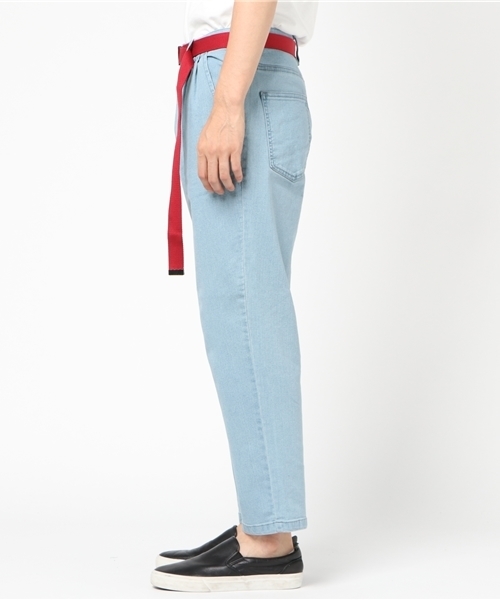 VENCEEXCHANGE（ヴァンスエクスチェンジ）の「ロングベルト付きデニムワイドパンツ（デニムパンツ・メンズ・ブルー/ネイビー・LARGE/MEDIUM）」の3枚目の写真