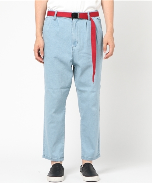 VENCEEXCHANGE（ヴァンスエクスチェンジ）の「ロングベルト付きデニムワイドパンツ（デニムパンツ・メンズ・ブルー/ネイビー・LARGE/MEDIUM）」の5枚目の写真