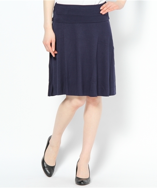 three dots(スリードッツ)の「ショートスカート(スカート・レディース・ネイビー/ブラック/ダークブルー/杢グレー・X-SMALL/SMALL)」の3枚目の写真