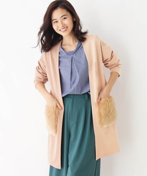 Dreskip ドレスキップ の ポケットファー付きカーディガン カーディガン ボレロ Wear