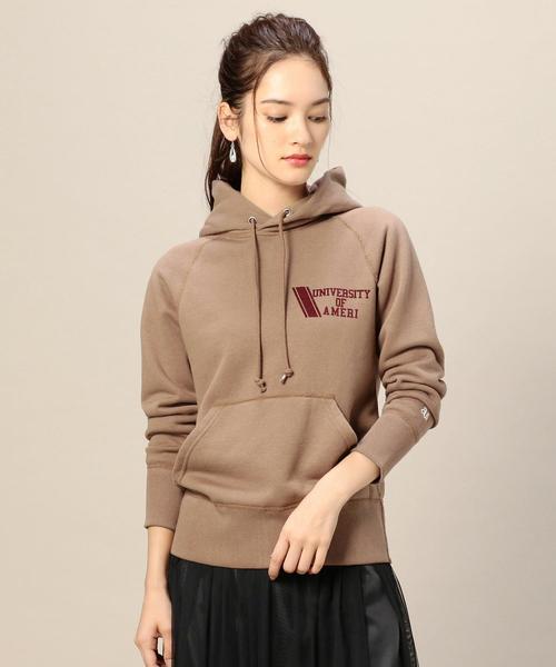 AMERICANA（アメリカーナ）の「＜Americana（アメリカーナ）＞ベーシックフーディ：（パーカー・レディース・オフホワイト/モカ・SMALL）」の2枚目の写真