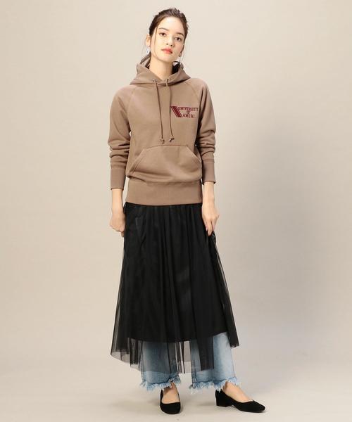 AMERICANA（アメリカーナ）の「＜Americana（アメリカーナ）＞ベーシックフーディ：（パーカー・レディース・オフホワイト/モカ・SMALL）」の6枚目の写真