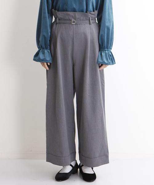 MERLOT(メルロー)の「ウエストギャザーベルトタックワイドパンツ1268(その他パンツ・レディース・ネイビー/ブラック/グレー/ワイン・FREE)」の17枚目の写真