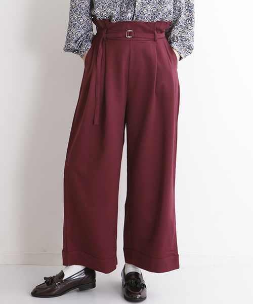 MERLOT(メルロー)の「ウエストギャザーベルトタックワイドパンツ1268(その他パンツ・レディース・ネイビー/ブラック/グレー/ワイン・FREE)」の19枚目の写真