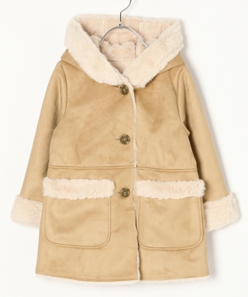 GLOBAL WORK(グローバルワーク)の「【キッズ】ウラボアムートンコート/769733(ムートンコート・キッズ・グレー/ベージュ・X-LARGE/MEDIUM/SMALL/LARGE/XX-LARGE)」の2枚目の写真