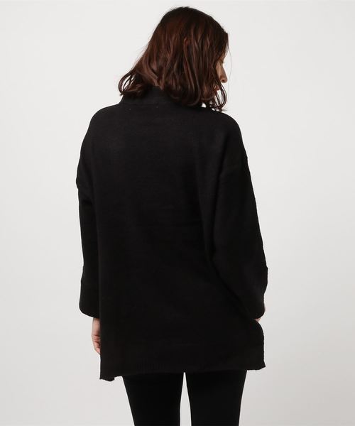 earth music&ecology（アースミュージックアンドエコロジー）の「・ポケット横リブニットチュニック（チュニック・レディース・ライトグレー/ブラック/アイボリー/キャメル・FREE）」の5枚目の写真